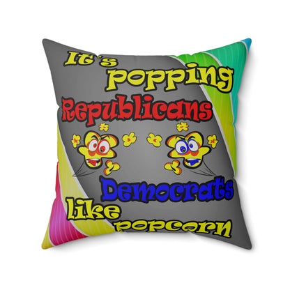 popping like popcorn - Spun Polyester Square Pillow - (rainbow split)