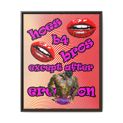 hoes b4 bros - framed canvas art (yellow-orange wave)