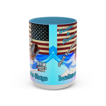shoot for the stars - Accent Mug (light blue-pink wave)