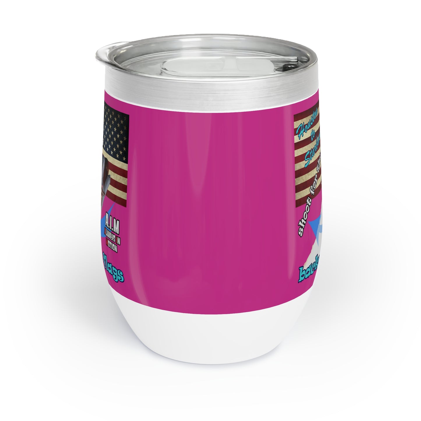 shoot for the stars - Chill Wine Tumbler (pink)