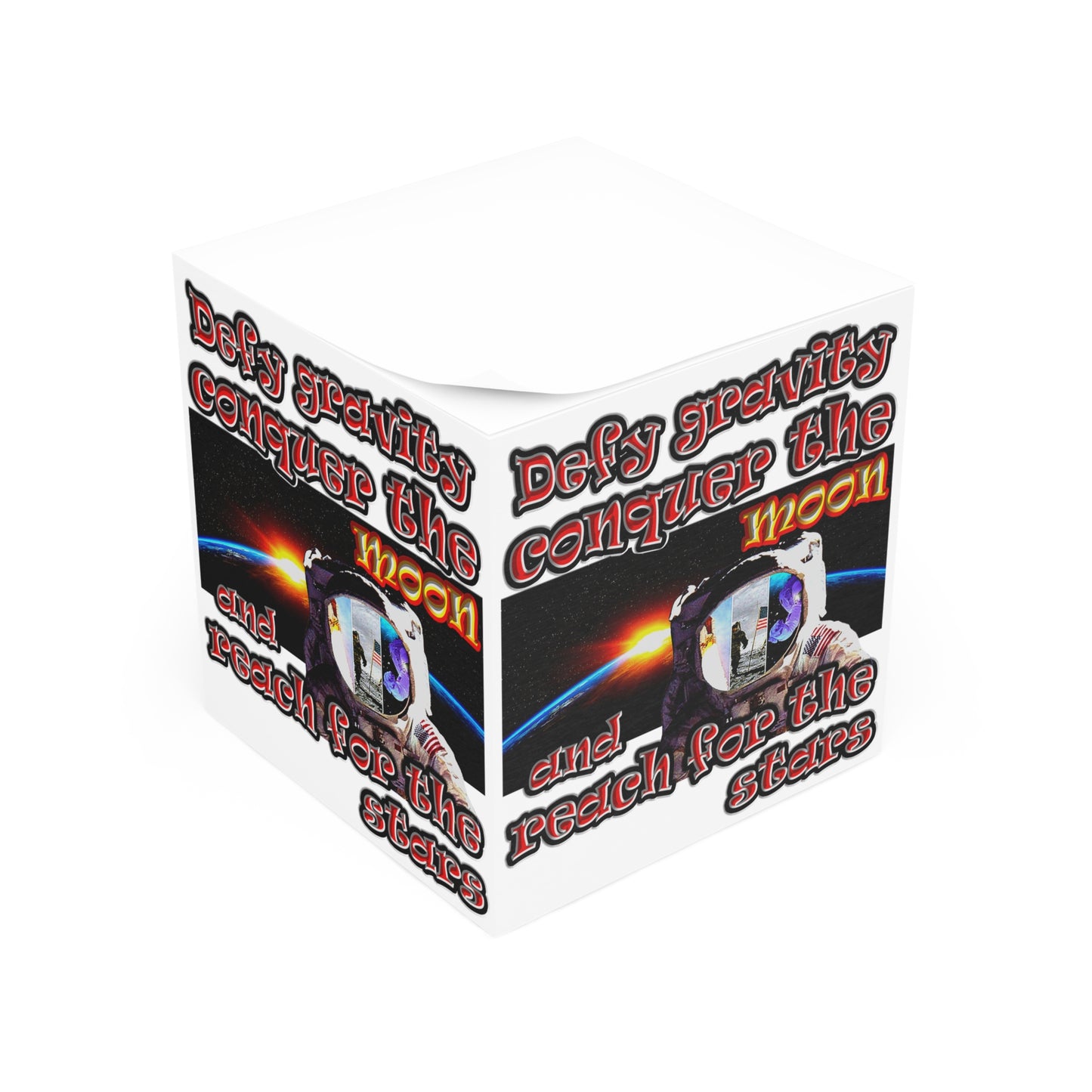 defy conquer reach - note cube (white)