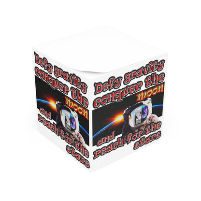 defy conquer reach - note cube (white)