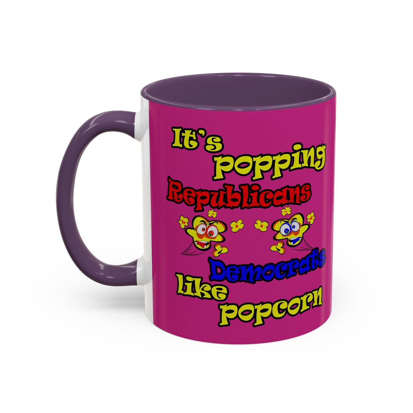 popping like popcorn - Accent Mug (pink)