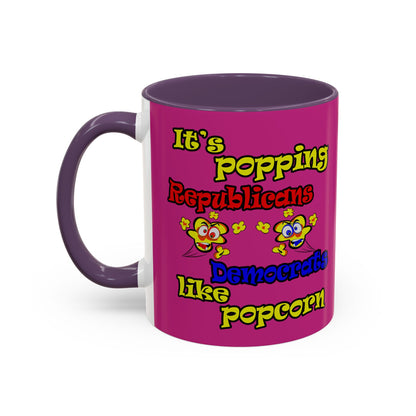 popping like popcorn - Accent Mug (pink)