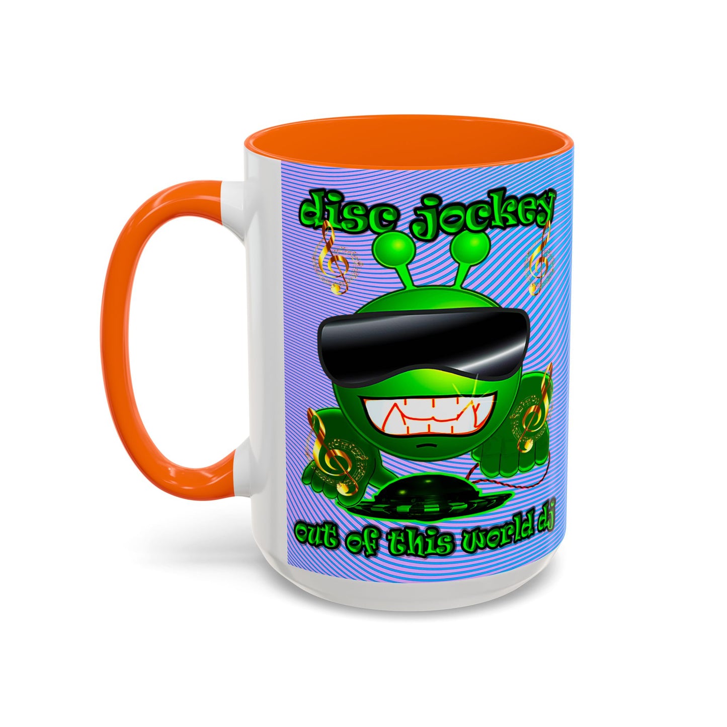disc jockey - Accent Mug (light blue-purple wave)