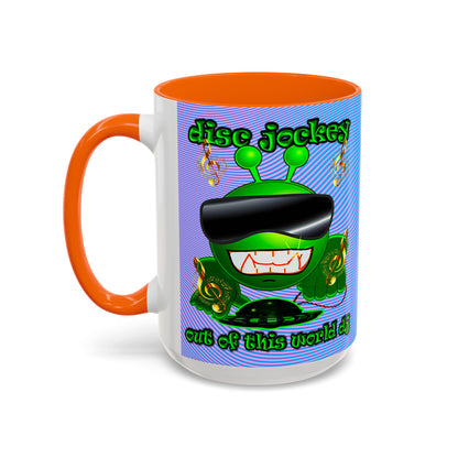 disc jockey - Accent Mug (light blue-purple wave)