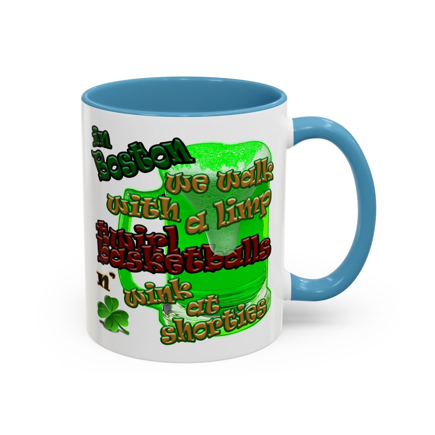 celtics logo - Accent Mug (white)