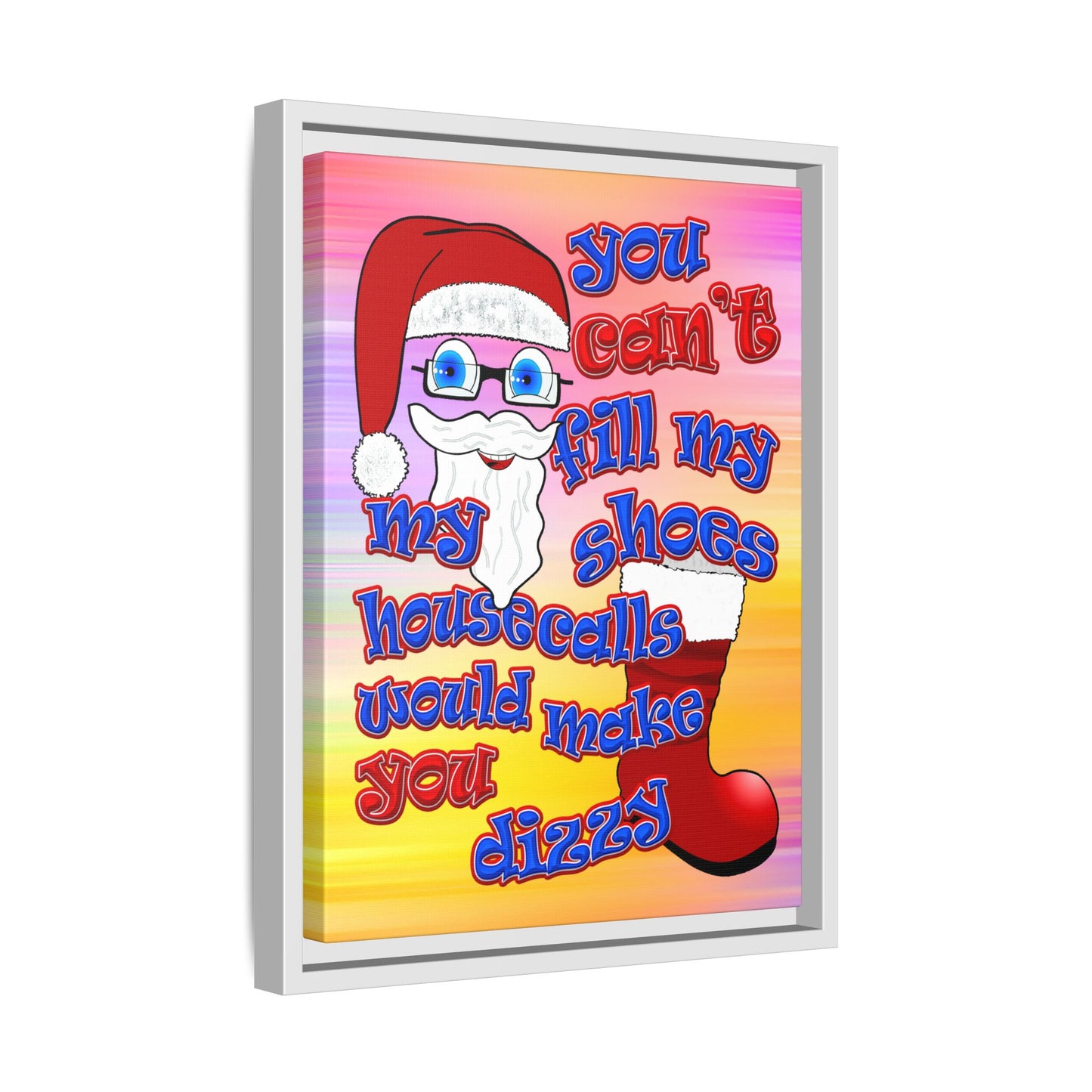 santa's shoes - framed canvas art (color blur)