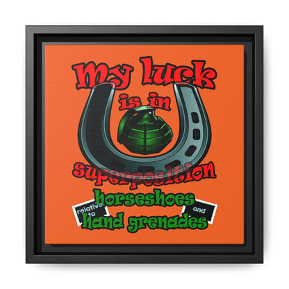 my luck - framed canvas art (orange)