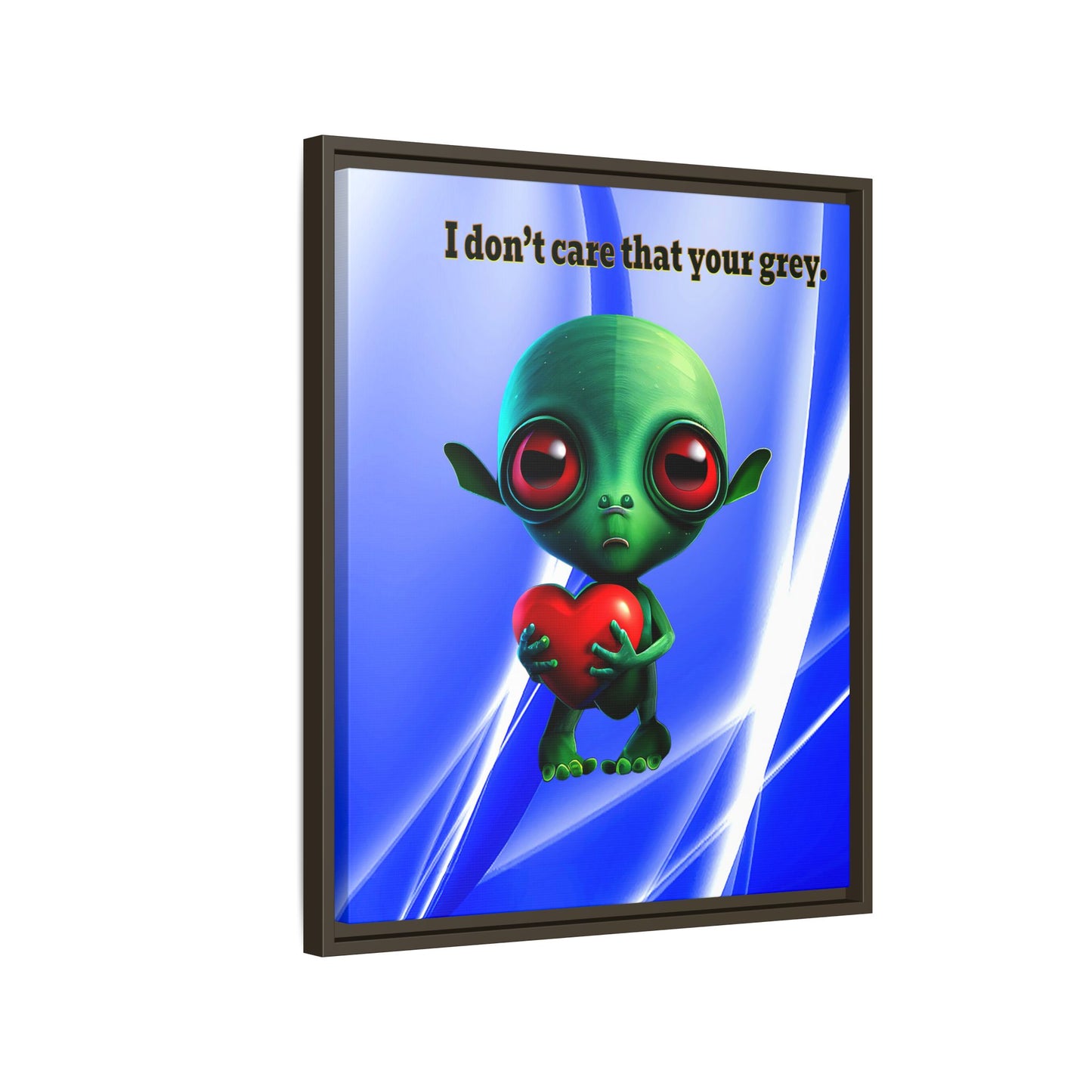 I don't care that your grey - framed canvas art (blue-white wave)