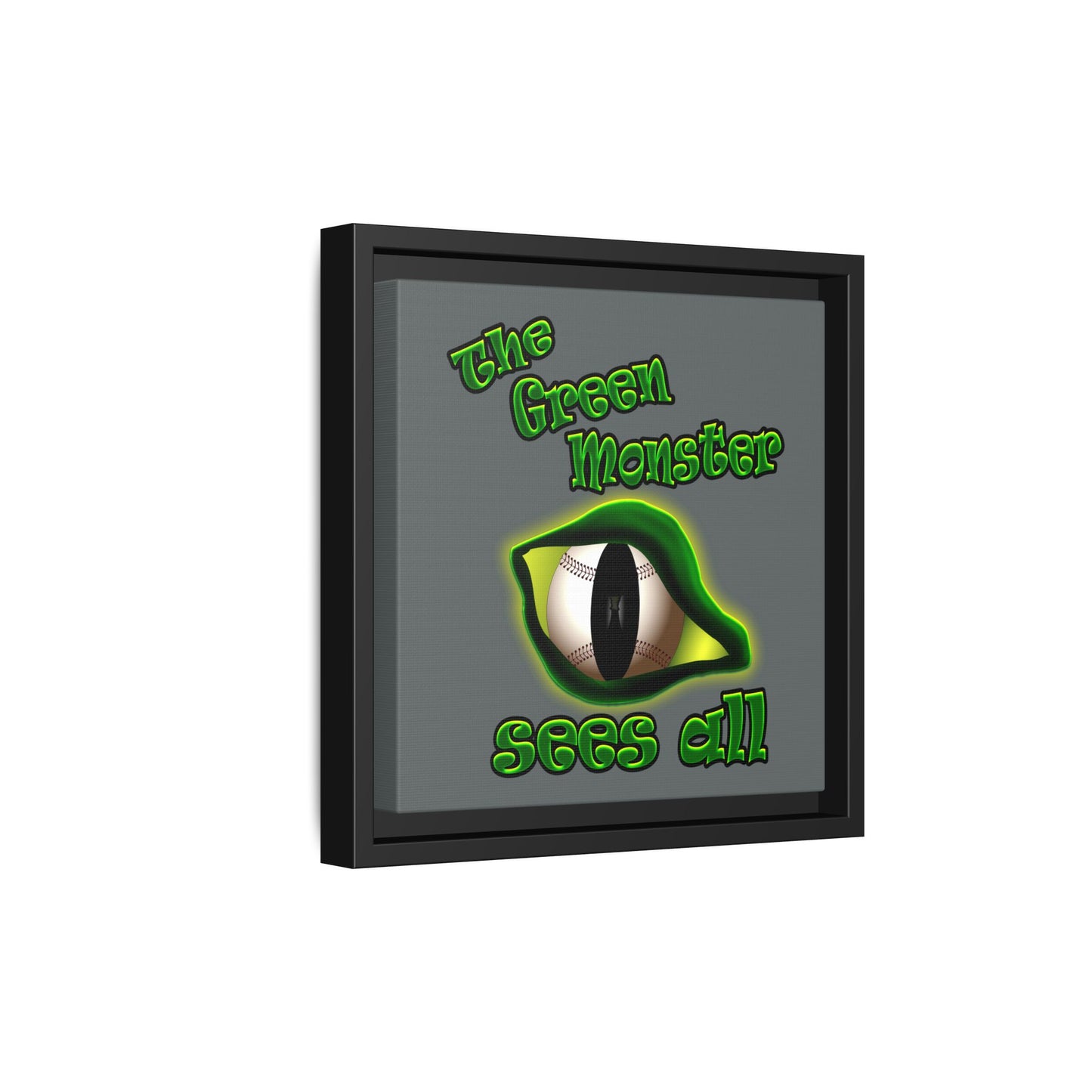 green monster - framed canvas art (dark grey)