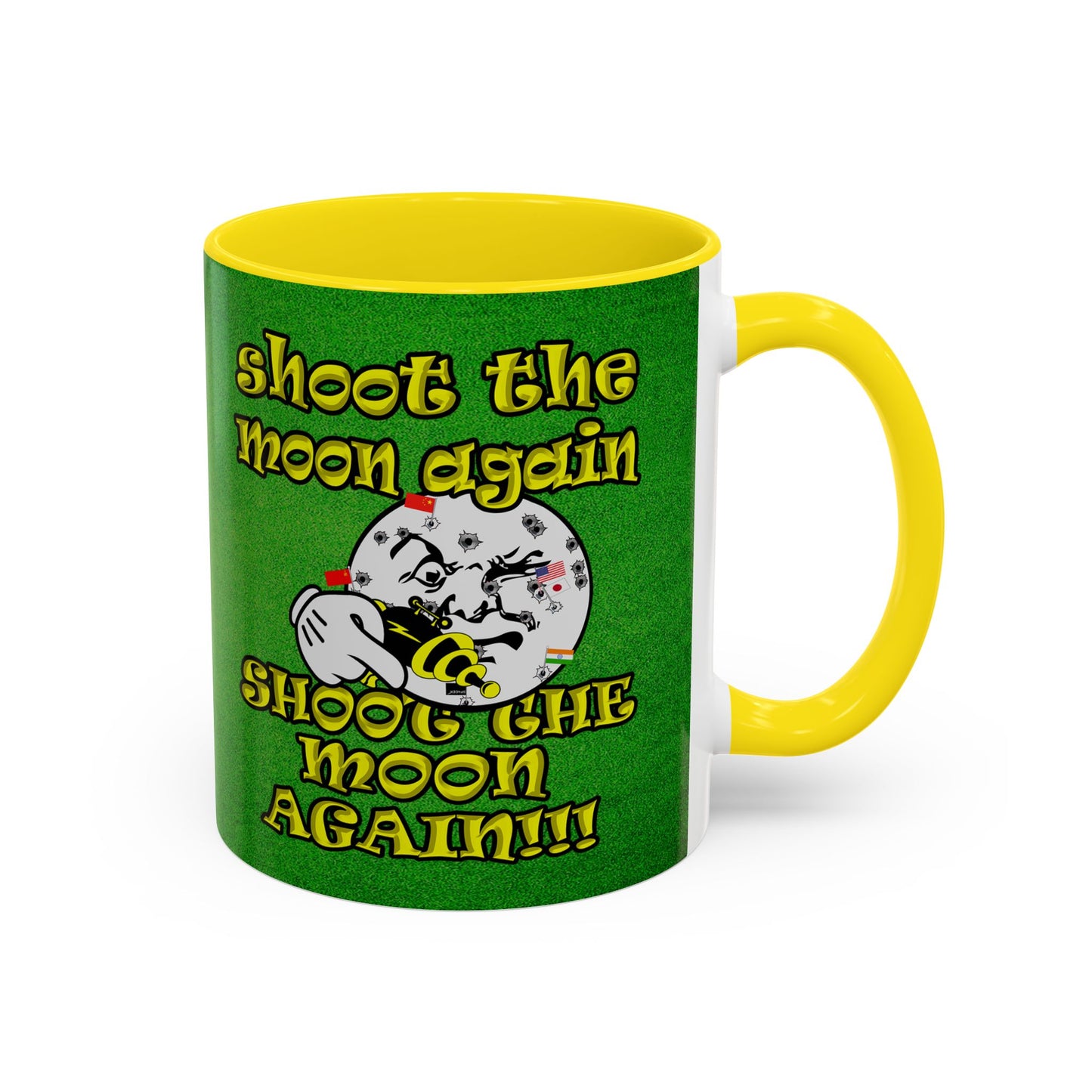 shoot the moon again - Accent Mug (green turf)