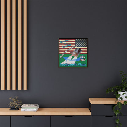shoot for the stars - framed canvas art (dark green)