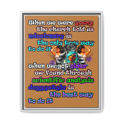 doggystyle - framed canvas art (light brown)