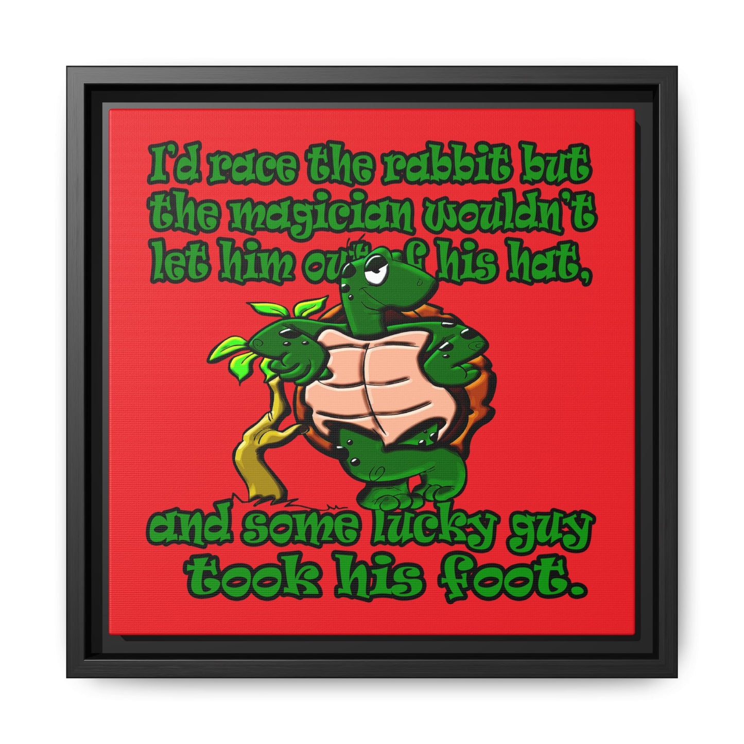 turtle race - framed canvas art (red)