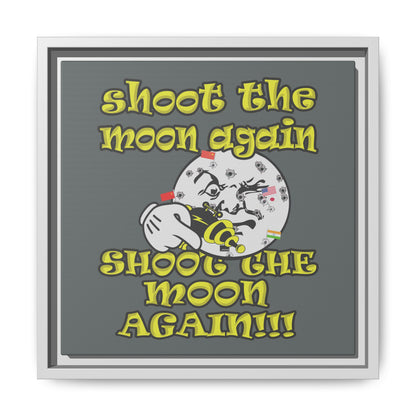 shoot the moon again - framed canvas art (dark grey)