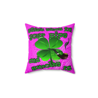 celtics logo - Faux Suede Square Pillow - (pink swirl)