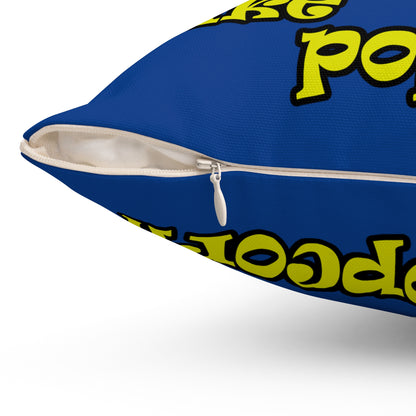popping like popcorn - Spun Polyester Square Pillow - (dark blue)