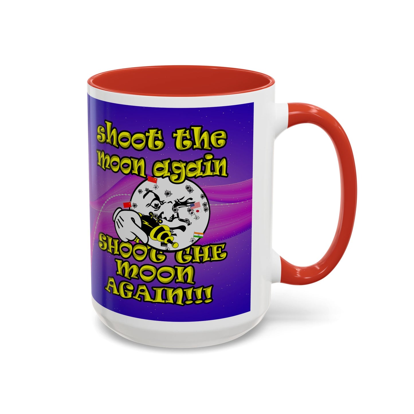 shoot the moon again - Accent Mug (purple-pink wave)