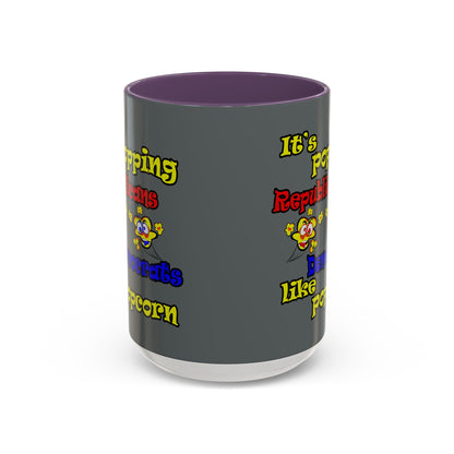 popping like popcorn - Accent Mug (dark grey)