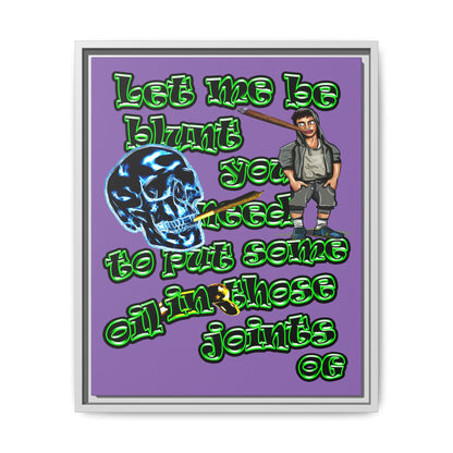 og - framed canvas art (light purple)
