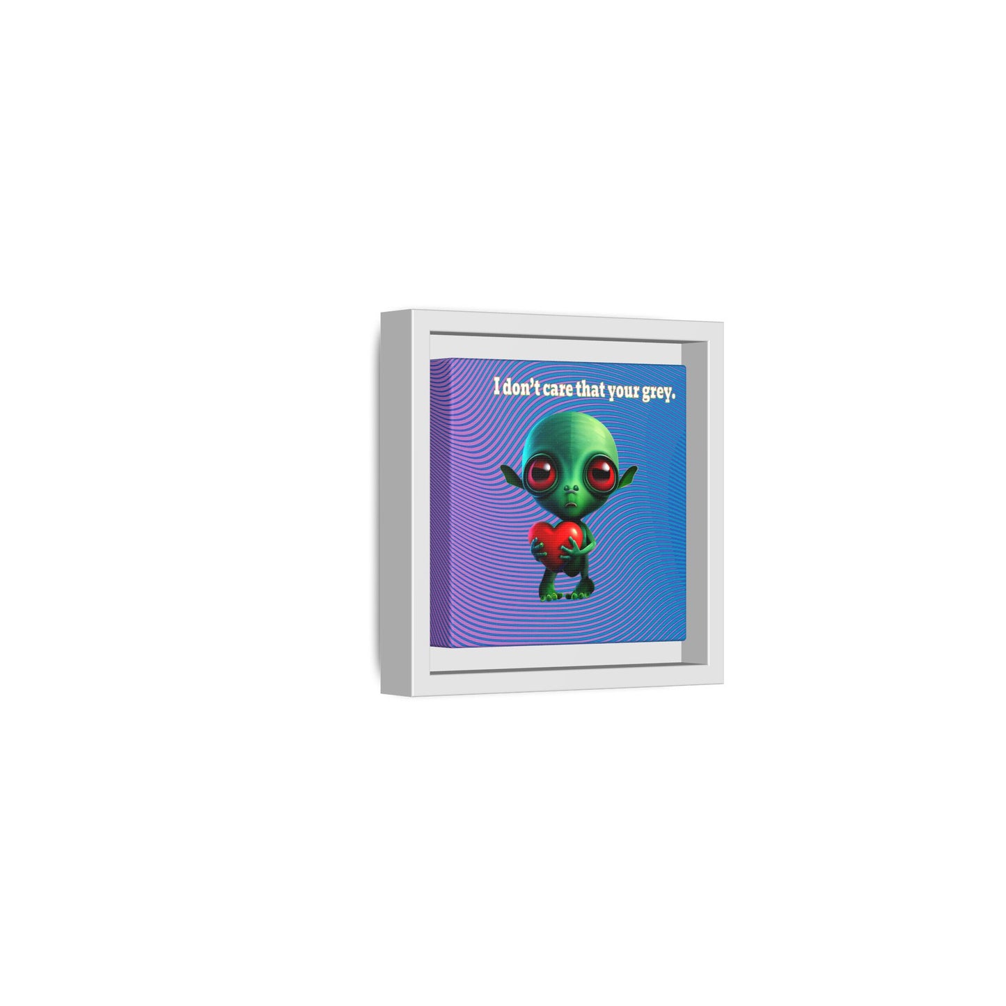 I don't care that your grey - framed canvas art (light blue-purple wave)