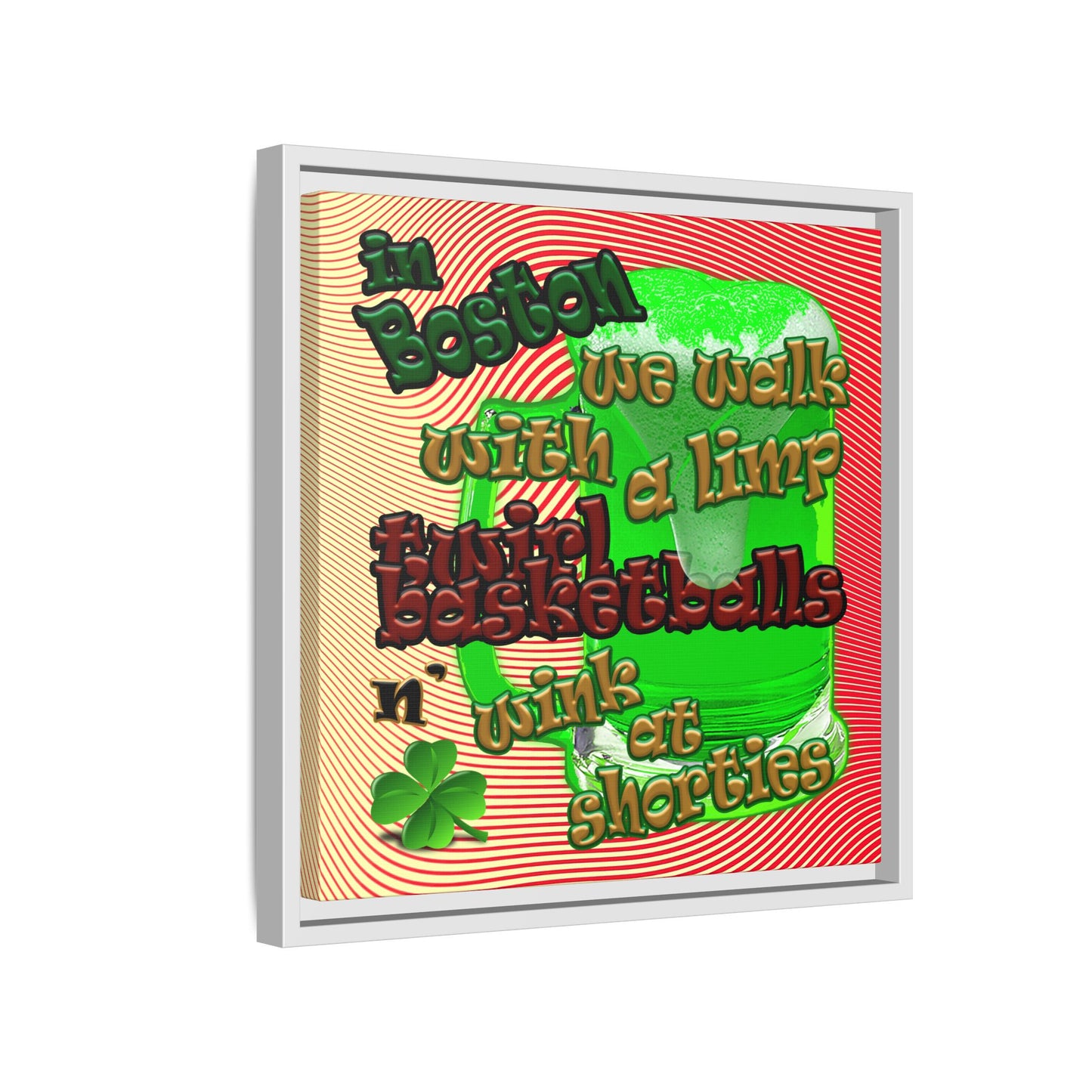 celtics logo - framed canvas art (yellow-orange wave)