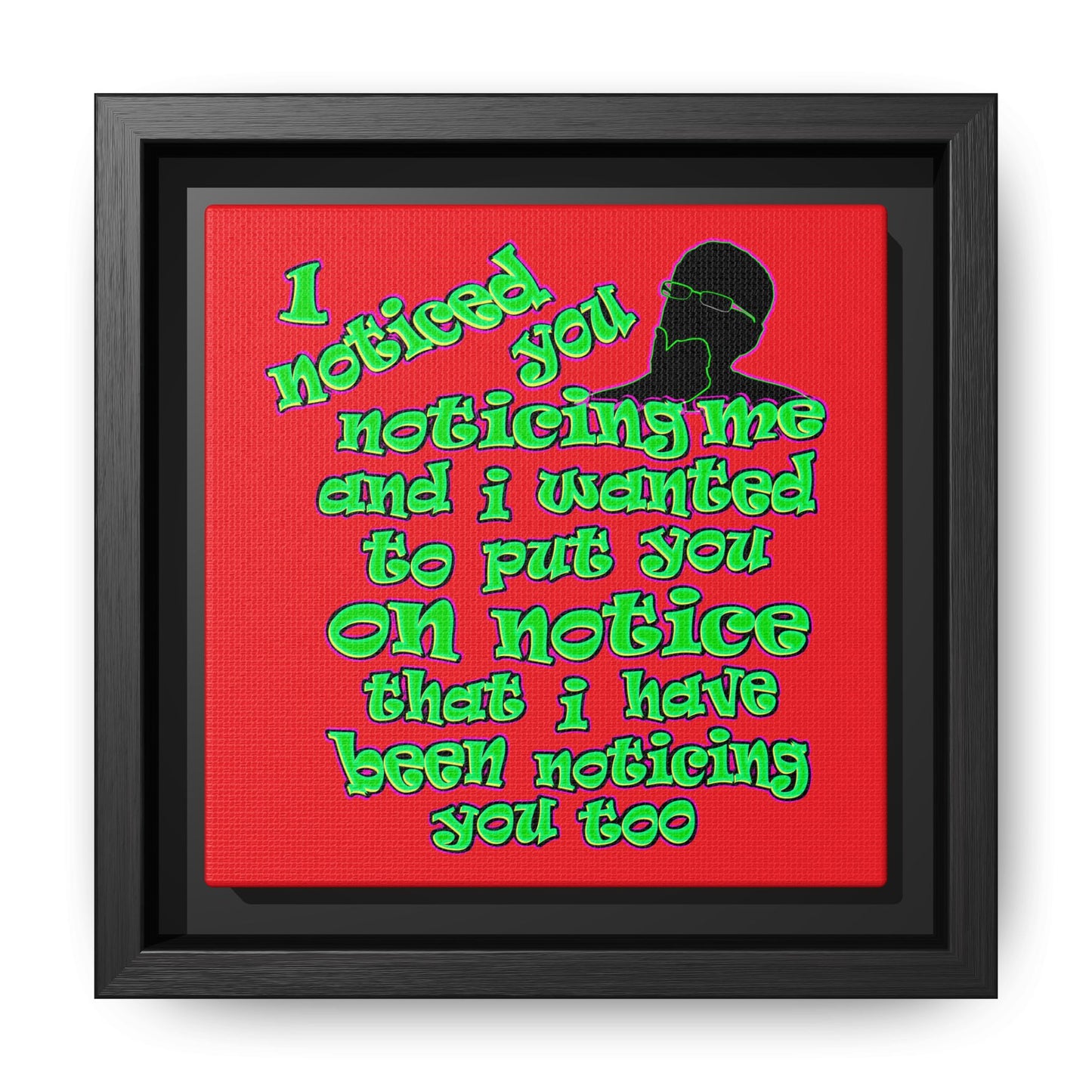 noticed you noticing - framed canvas art (red)