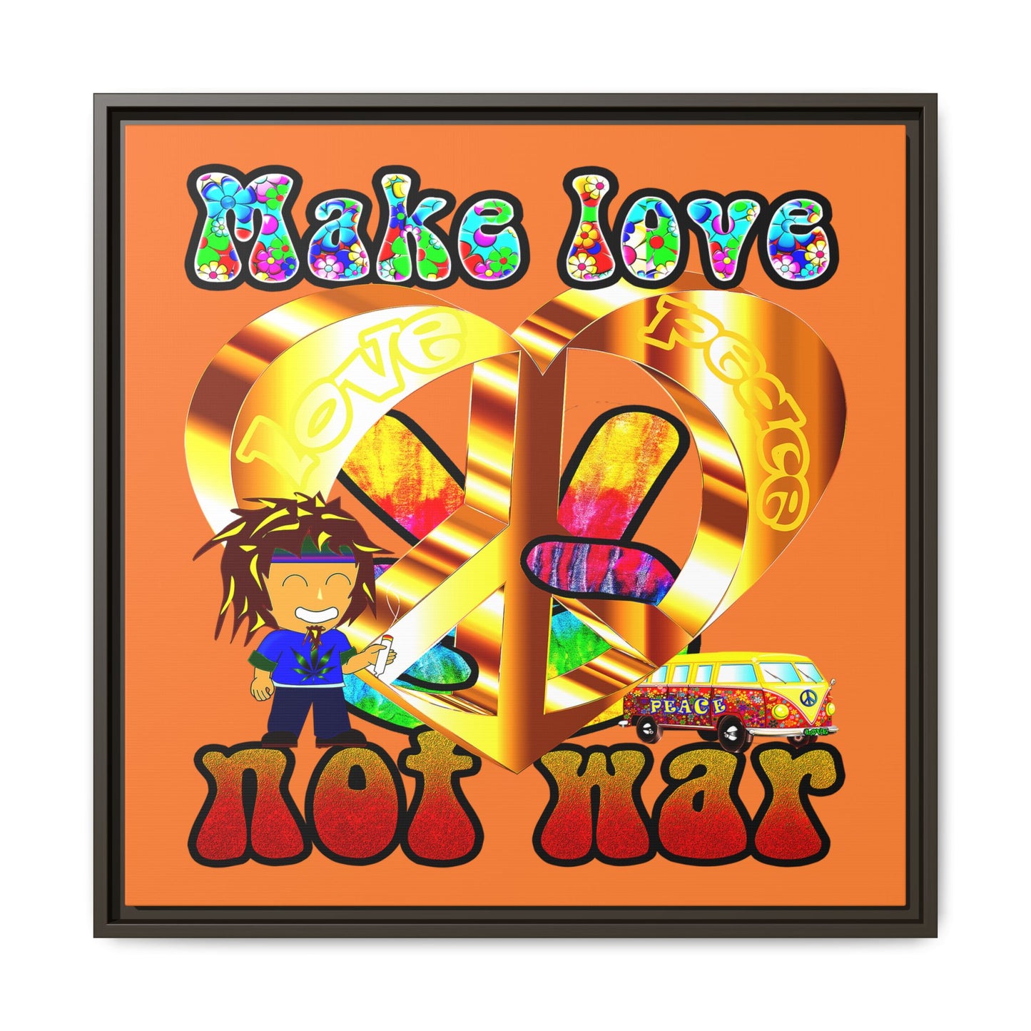 love peace - framed canvas art (crusta)