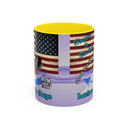 shoot for the stars - Accent Mug (light blue-pink wave)