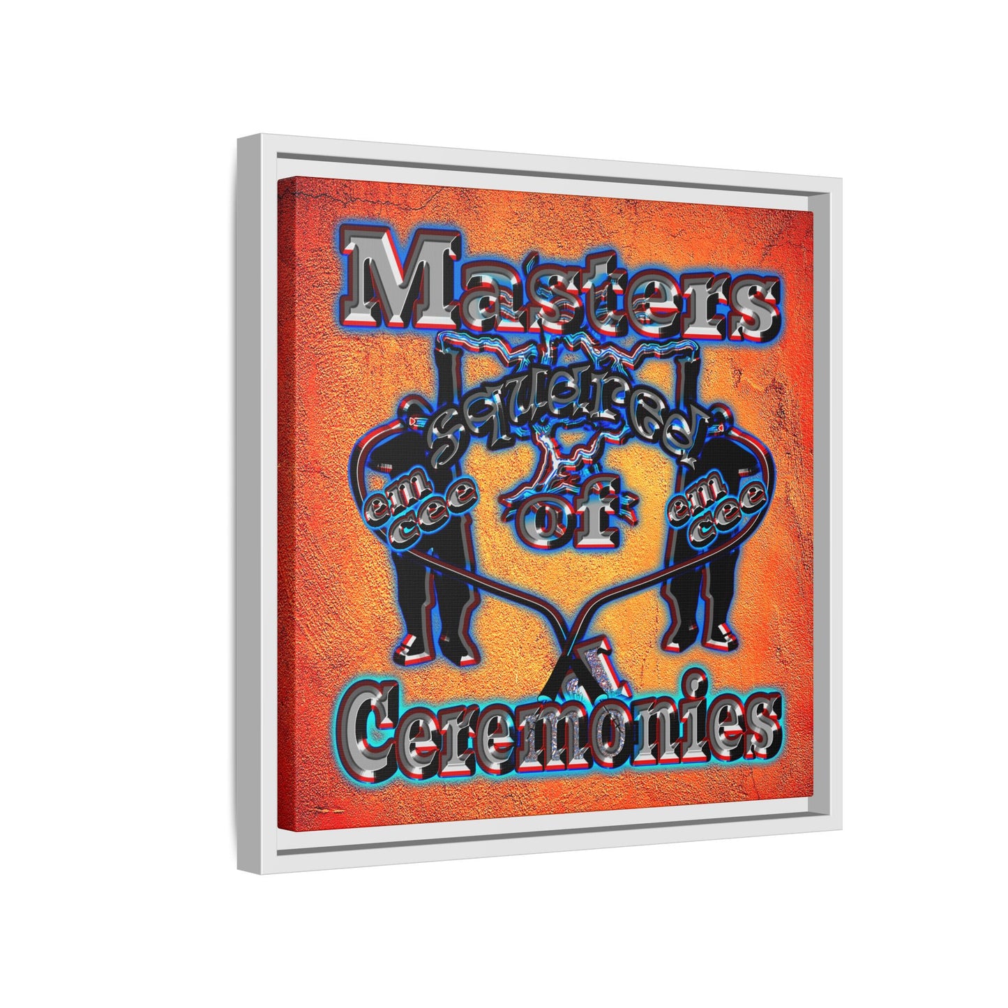 em cee squared - framed canvas art (burnt orange)