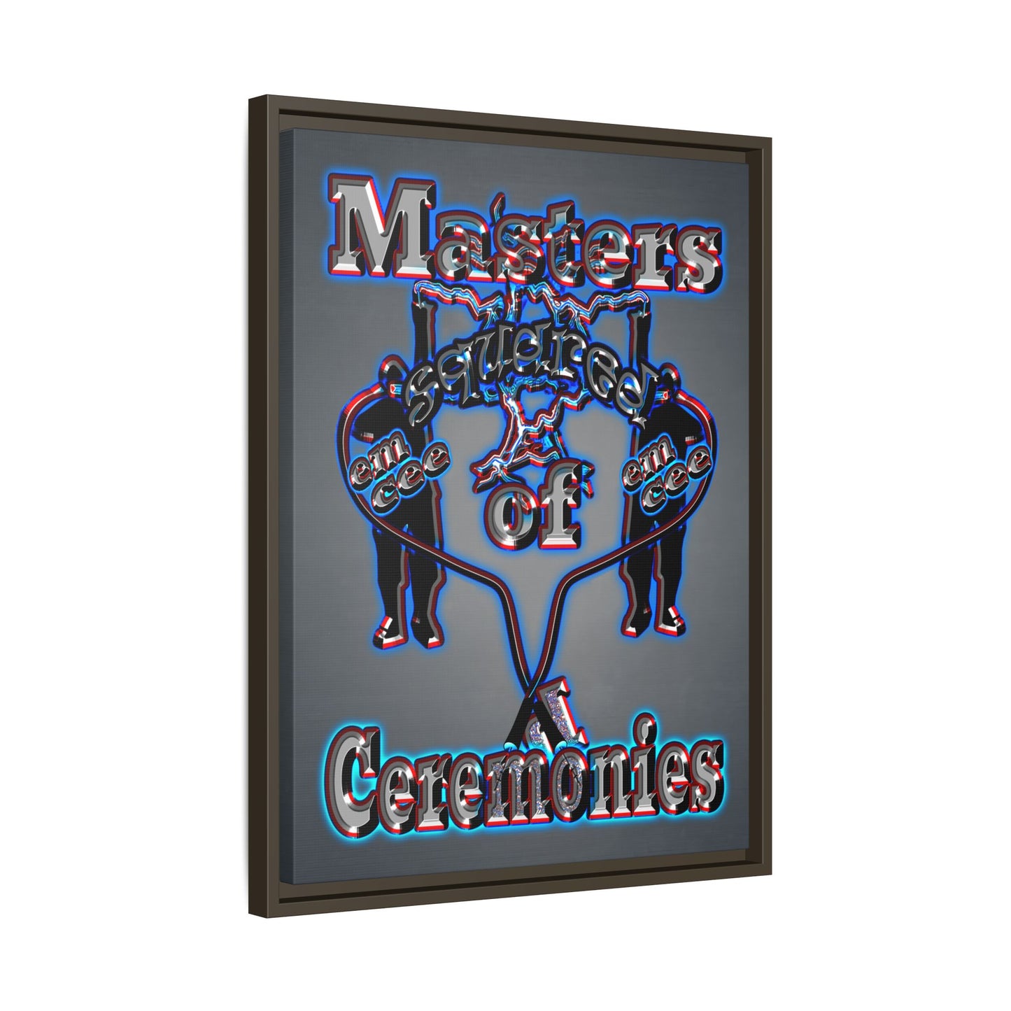 em cee squared - framed canvas art (grey-light grey)