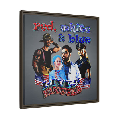 rw&b lives matter - framed canvas art (grey-light grey)