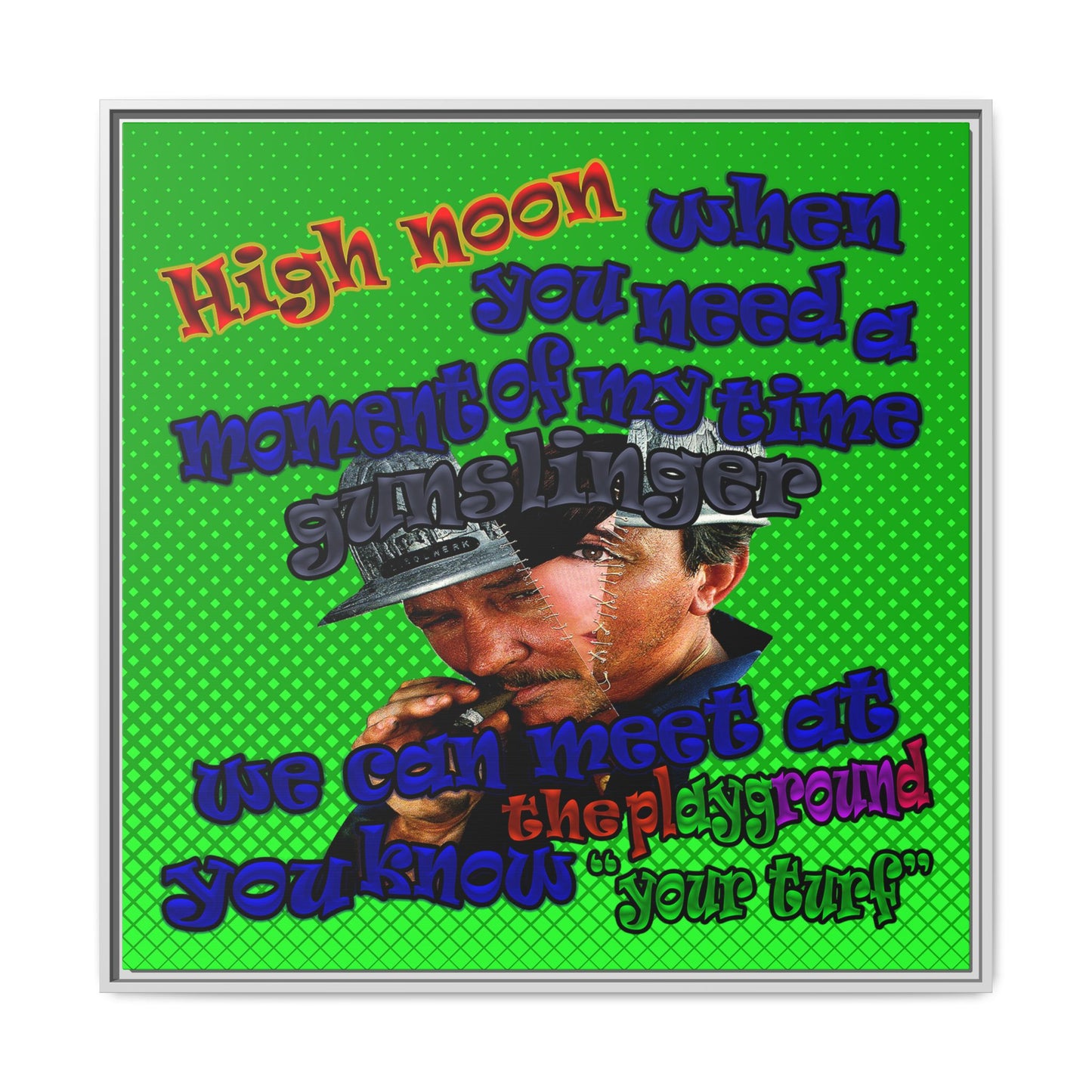 high noon - framed canvas art (logo green)