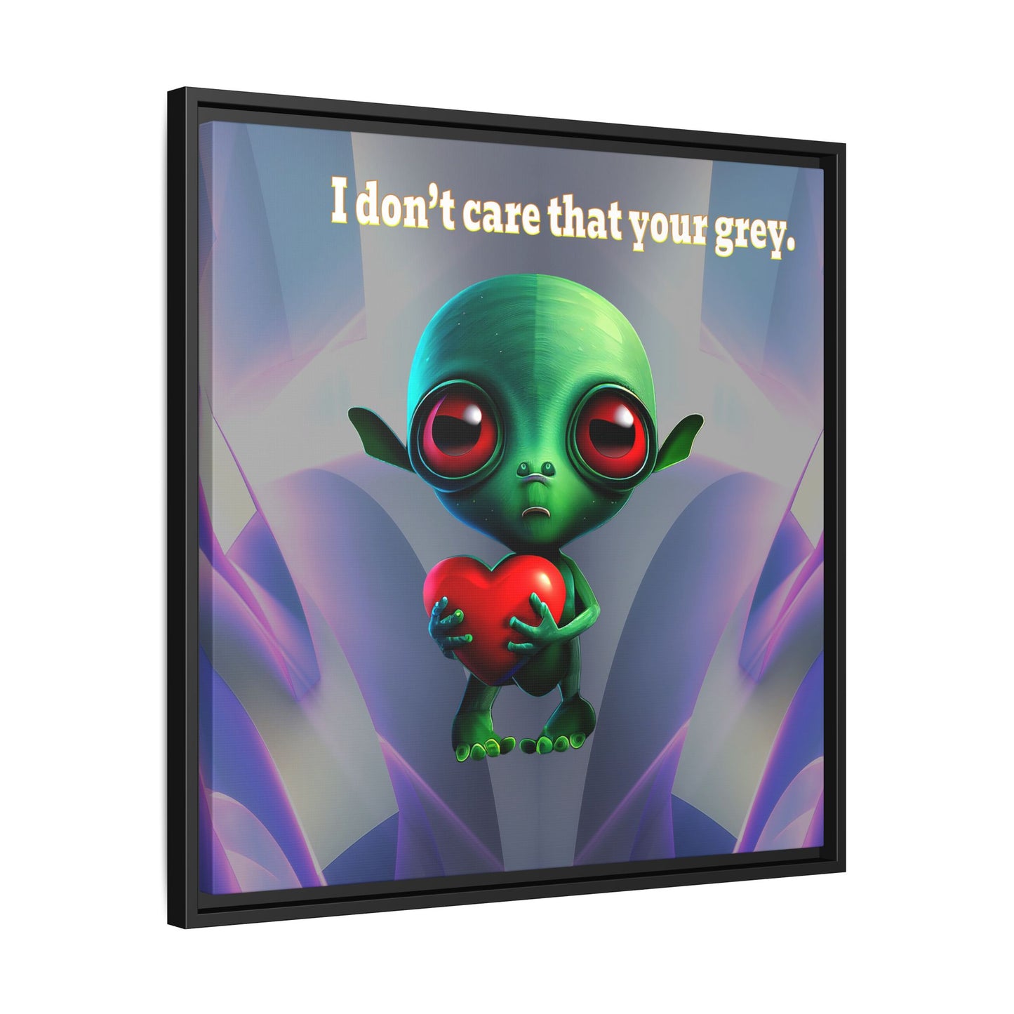 I don't care that your grey - framed canvas art (grey-pink wave)