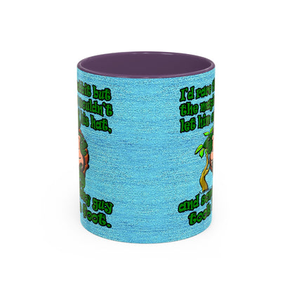 turtle race - Accent Mug (faded dark blue)