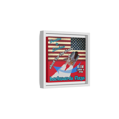 shoot for the stars - framed canvas art (dark red)