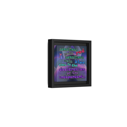 declaration of the independents - framed canvas art (grey-pink wave)