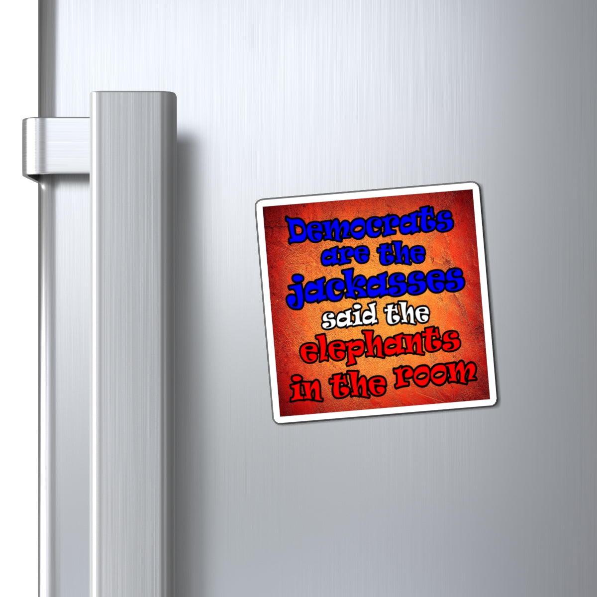 donkeys and elephants - Magnets - (burnt orange)