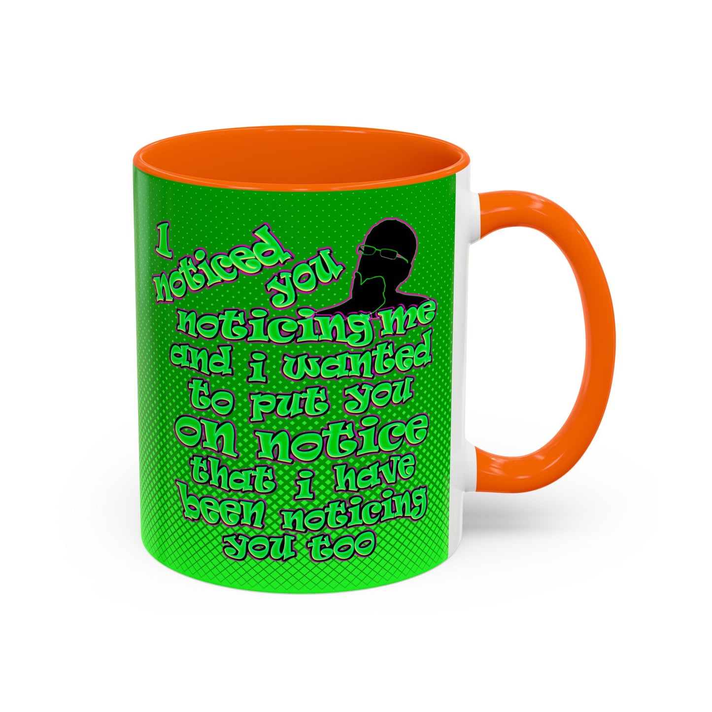 noticed you noticing - Accent Mug (logo green)