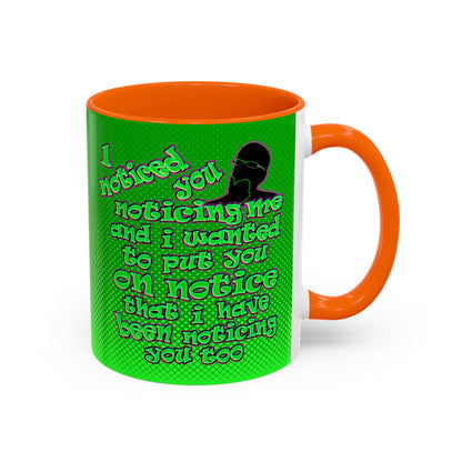 noticed you noticing - Accent Mug (logo green)