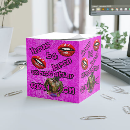 hoes b4 bros - note cube (pink swirl)