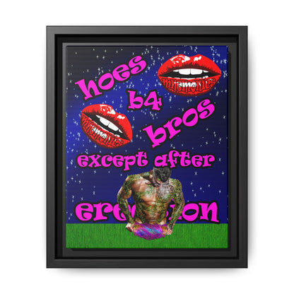 hoes b4 bros - framed canvas art ('snoops' background)