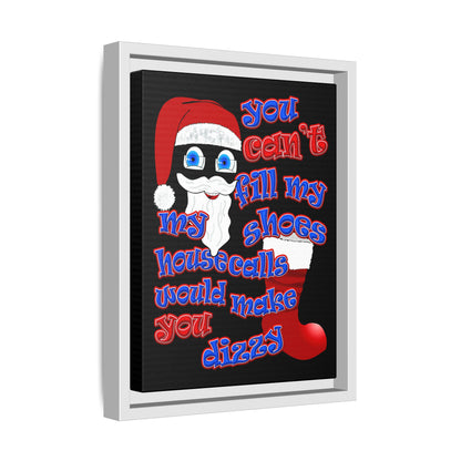 santa's shoes - framed canvas art (black)