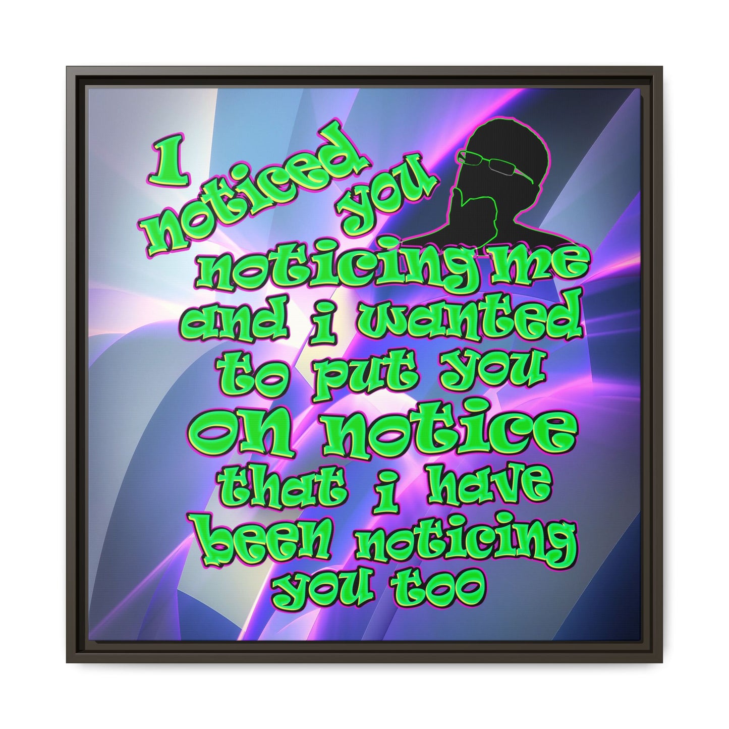 noticed you noticing - framed canvas art (grey-pink wave)