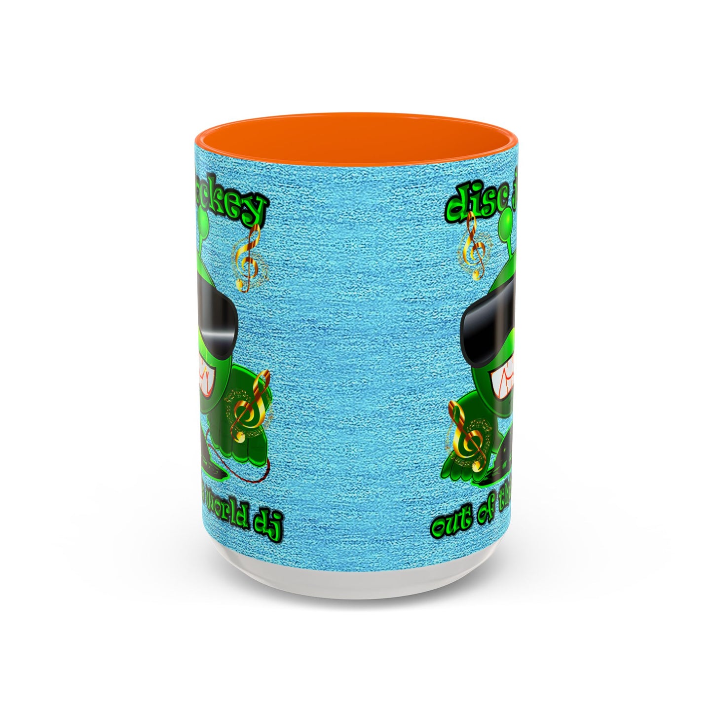 disc jockey - Accent Mug (faded dark blue)