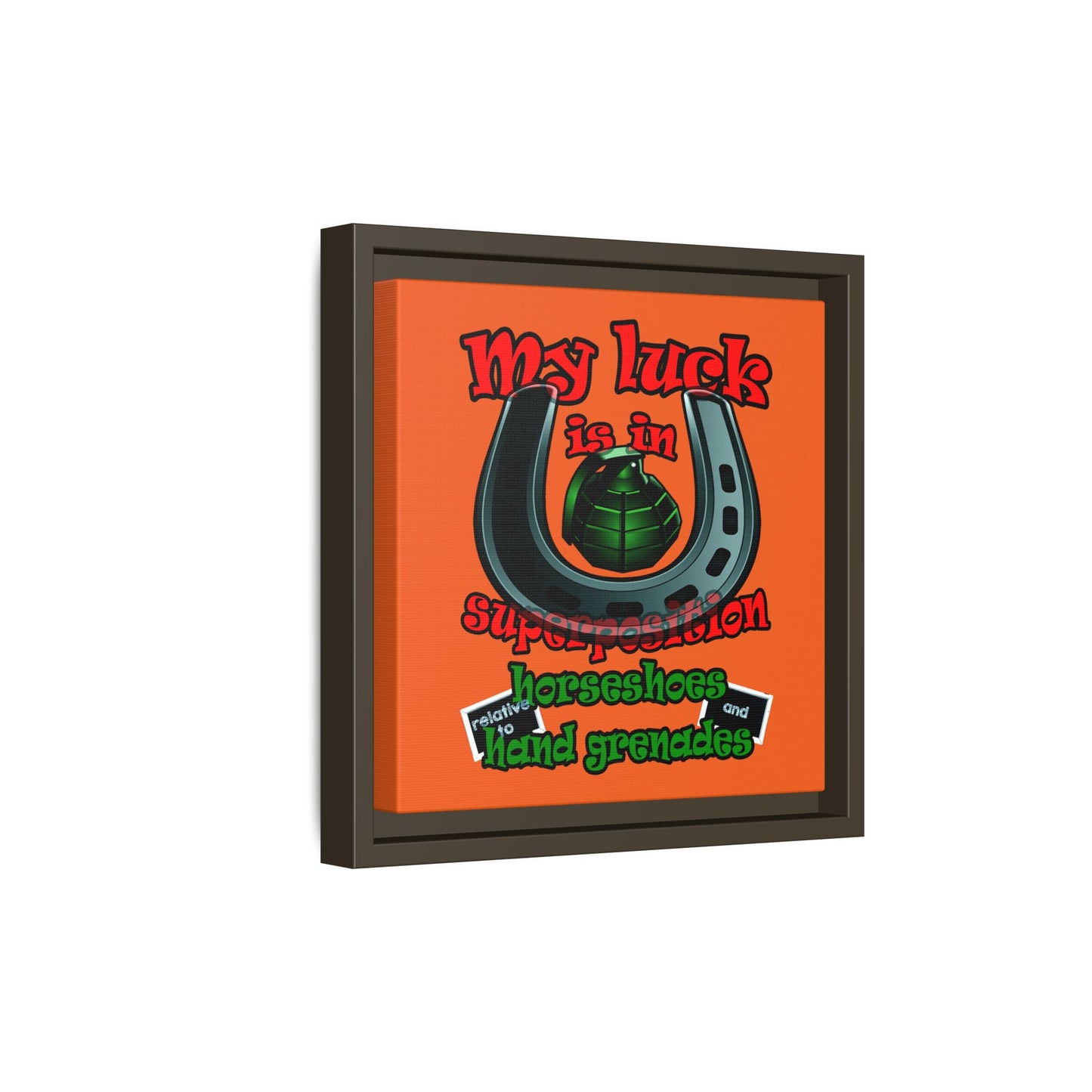 my luck - framed canvas art (orange)