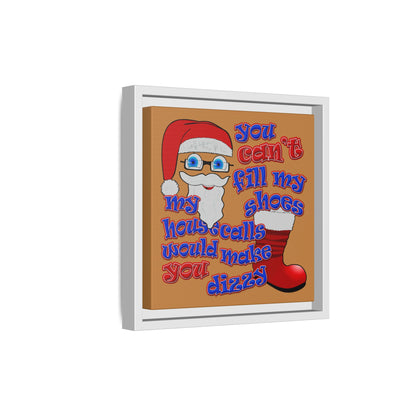 santa's shoes - framed canvas art (light brown)