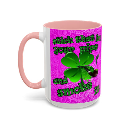 celtics logo - Accent Mug (pink swirl)