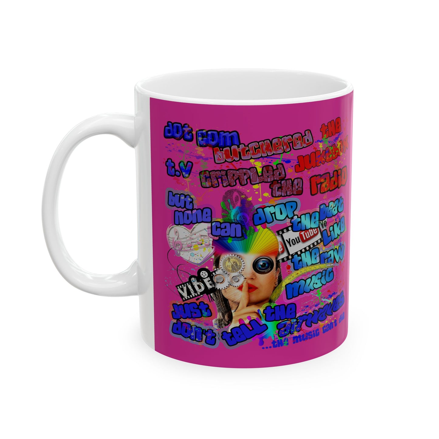 drop the beat - White Mug (pink)